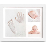 Baby Fotolijst - Klei Afdruk Hand/voet - Kraamcadeau - 3d Collage - 54 Extra Letters - Wit