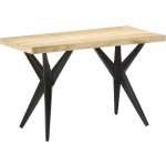 Vidaxl Eettafel 120x60x76 Cm Massief Mangohout - Bruin