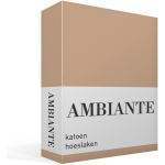 AMBIANTE Hoeslaken Katoen Khaki-lits-jumeaux (160x200 Cm) - Beige