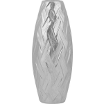 Beliani Arpad Decoratieve Vaas Keramiek 33 X 12 Cm - Silver