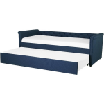 Beliani Libourne Bedbank Polyester 184 X 220 Cm - Blauw