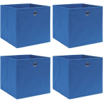 Vidaxl Opbergboxen 4 St 32x32x32 Cm Stof - Blauw