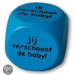 Paper Dreams Dobbelsteen Ik/jij Verschoont Baby 2,5 Cm Hout - Blauw