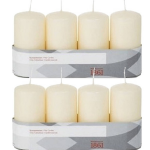 Trend Candles 8x Cremete Cilinderkaarsen/stompkaarsen 5 X 10 Cm 18 Branduren - Geurloze Kaarsen - Woondecoraties - Wit