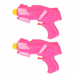 2x Mini Waterpistolen/waterpistool Van 15 Cm Kinderspeelgoed - Waterspeelgoed Van Kunststof - Kleine Waterpistolen - Roze