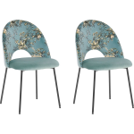 Beliani Beliani Covelo Eetkamerstoel Set Van 2 Fluweel 45 X 46 Cm - Groen