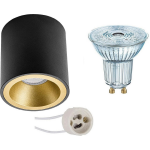 Osram - Opbouwspot Set - Parathom Par16 940 36d - Pragmi Cliron Pro - Gu10 Fitting - Dimbaar - Opbouw Rond - Mat - Zwart