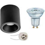 Osram - Opbouwspot Set - Parathom Par16 930 36d - Pragmi Cliron Pro - Gu10 Fitting - Dimbaar - Opbouw Rond - Mat - - Zwart