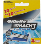 Gillette Mach 3 Turbo Scheermesjes - 4 stuks