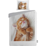 Voordeeldrogisterij Premium Dekbedovertrek Kitten - 140 x 220 cm - Wit