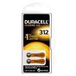 Duracell Batterijen Gehoorapparaat DA312 N6 - 1,45 V Zinc Air - PR41 - 6 stuks