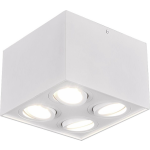 BES LED Led Plafondspot - Trion Bisqy - Gu10 Fitting - 4-lichts - Vierkant - Mat - Aluminium - Wit