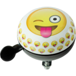 Widek Fietsbel Emoticon Crazy/grijs/geel 80 Mm - Wit