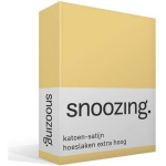 Snoozing - Katoen-satijn - Hoeslaken - Extra Hoog - 140x200 - - Geel