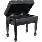 Innox PB 50BK pianobank gloss zwart, zwart leer