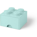 Lego Brick 4 Opberglade - Aqua Blue - Blauw