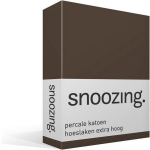 Snoozing - Hoeslaken - Percale Katoen - Extra Hoog - 200x220 - - Bruin