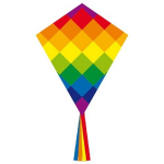 Regenboog Vlieger Gekleurd 58 X 70 Cm - Kindervlieger - Vliegeren - Strandspeelgoed - Buitenspeelgoed