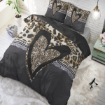 Dreamhouse Panther Love Heart Lits-jumeaux (240 x 220 cm + 2 kussenslopen) Dekbedovertrek - Bruin