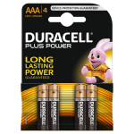 Universeel Duracell Plus Power Aaa Alkaline Batterijen - 4 Stuks - Zwart