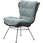 Garden Impressions Libelle Relax Fauteuil - Rotan/ Mint Grey - Zwart