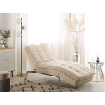 Beliani Loiret Chaise Longue Fluweel 76 X 179 Cm - Beige