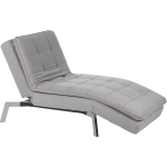 Beliani Loiret Chaise Longue Fluweel 76 X 179 Cm - Gris