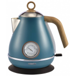 Kassel - Retro Waterkoker - 1,7l - Rvs Met Thermometer - Turquoise