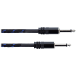 Cordial EI5PP-TWEED-BL Elements instrumentkabel 6.3 TS jack recht 5m tweed blauw