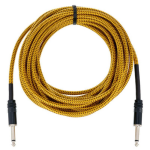 Cordial EI7.5PP-TWEED-YE Elements instrumentkabel 6.3 TS jack recht 7.5m tweed geel
