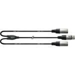 Cordial CFY0.3FMM Intro verloopkabel female XLR - 2x male XLR 0.3m