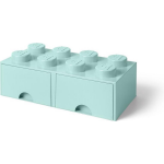 Lego Opberglade Brick 8 - Aqua Blue - Azul