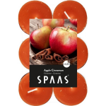 Spaas 12x Geurtheelichtjes Apple Cinnamon 4,5 Branduren - Geurkaarsen Appel/kaneel Geur - Waxinelichtjes - Oranje