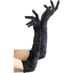 e lange fluwelen handschoenen - Zwart