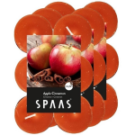 Spaas 36x Geurtheelichtjes Apple Cinnamon 4,5 Branduren - Geurkaarsen Appel/kaneel Geur - Waxinelichtjes - Oranje