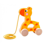 Tooky Toy Trekfiguur Giraffe 13 X 6 X 18 Cm Hout - Oranje