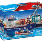 Playmobil 70769 Groot Containerschip Met Douaneboot