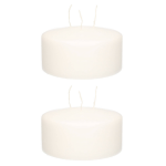 Enlightening Candles 2x Stukste Multi Lonten Kaars 15 X 8 Cm 62 Branduren - Geurloze Kaarsen - Woondecoraties - Wit