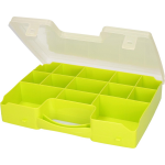 Forte Plastics 1x Opbergkoffertje/opbergdoosjes 13-vaks Sorteerdoos/box - Opbergers - 27,5 X 20,5 X 3 Cm - Groen