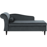 Beliani Luiro Chaise Longue Fluweel 70 X 160 Cm - Grijs