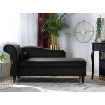 Beliani Luiro Chaise Longue Fluweel 70 X 160 Cm - Negro