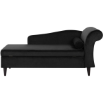 Beliani Luiro Chaise Longue Fluweel 70 X 160 Cm - Negro