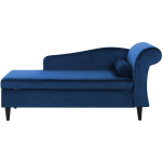 Beliani Luiro Chaise Longue Fluweel 70 X 160 Cm - Azul