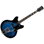 VOX Bobcat V90 Bigsby Sapphire Blue semi-akoestische gitaar