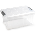 Forte Plastics 1x Stuks Opslagbakken/organizers Met Deksel 5 Liter 29 X 19 X 14 Cm Transparant - Opbergbakken