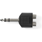 Nedis CAGP23945BK adapter jack 6.35mm stereo - 2x RCA female (10 stuks) - Zwart