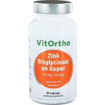 Vitortho Zink Bisglycinaat 15 mg en Koper 250 μg (60 vegicaps) -
