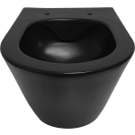 Wiesbaden Stereo rimless hangend toilet, zonder zitting, mat - Zwart
