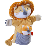 HABA handpop Leeuw met baby junior 30 x 22 cm polyester - Oranje