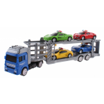 Jonotoys vrachtwagen met 4 auto&apos;s 32 cm multicolor